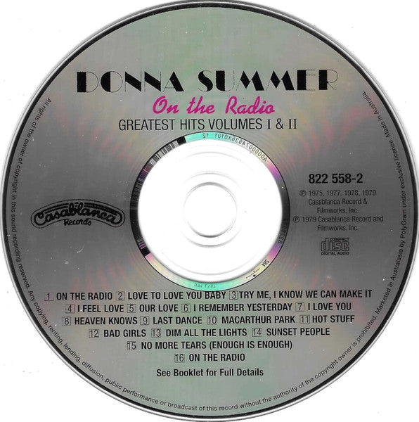 Donna Summer : On The Radio - Greatest Hits Volumes I & II (CD, Comp, P/Mixed, RE)