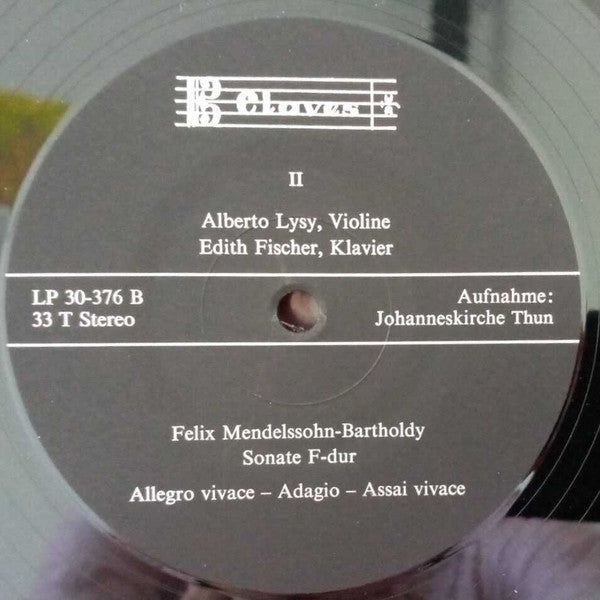 Edith Fischer, Alberto Lysy : Schumann - Mendelssohn (LP)