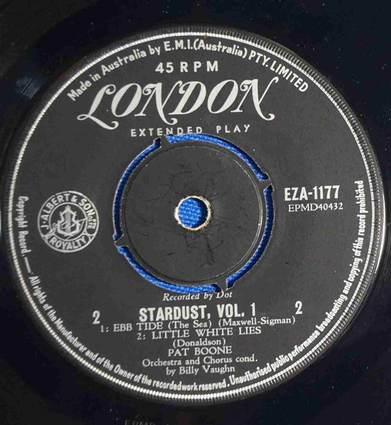 Pat Boone : Star Dust Vol. 1 (7", EP, Mono)