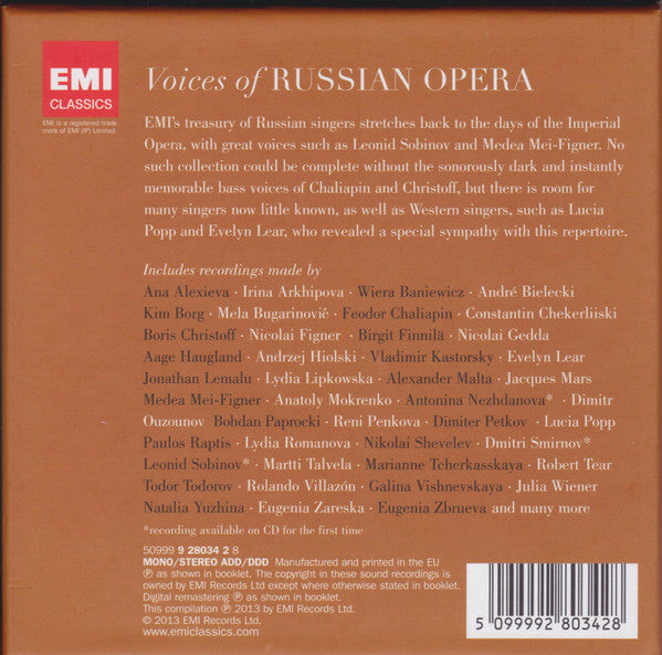 Christoff*, Popp*, Vishnevskaya*, Chaliapin*, Gedda* : Voices Of Russian Opera (5xCD, Comp)