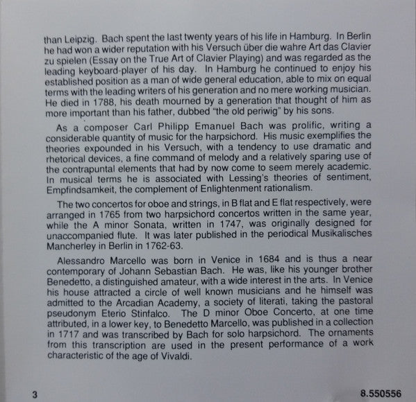 Carl Philipp Emanuel Bach, Alessandro Marcello, József Kiss, Ferenc Erkel Chamber Orchestra : Oboe Concertos (CD, Album)