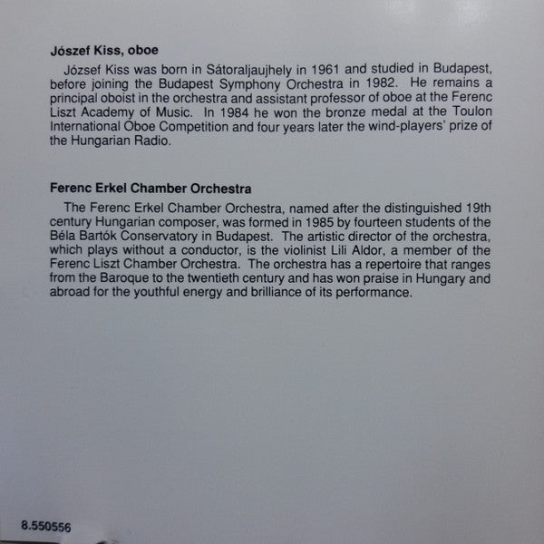 Carl Philipp Emanuel Bach, Alessandro Marcello, József Kiss, Ferenc Erkel Chamber Orchestra : Oboe Concertos (CD, Album)