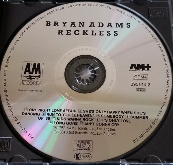 Bryan Adams : Reckless (CD, Album, RE)