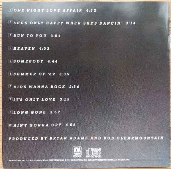 Bryan Adams : Reckless (CD, Album, RE)