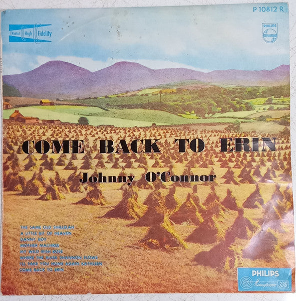 Jonny O'Connor : Come Back To Erin (10", Album)