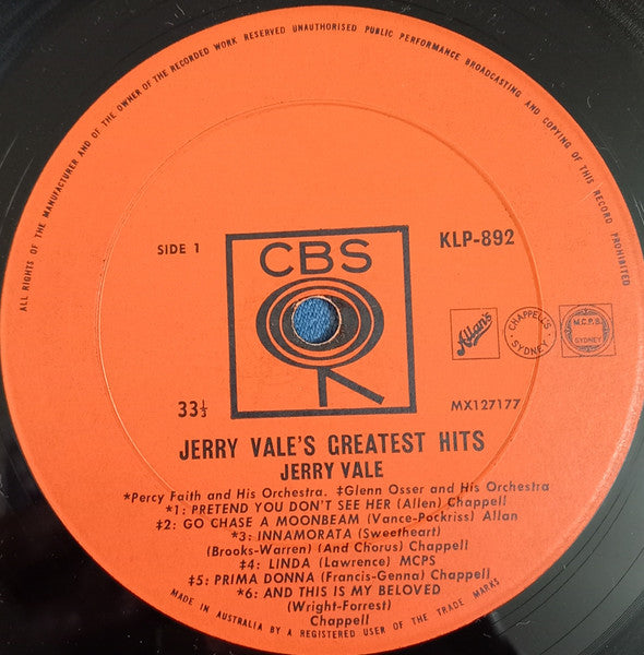 Jerry Vale : Jerry Vale's Greatest Hits (LP, Comp, Mono, Fli)