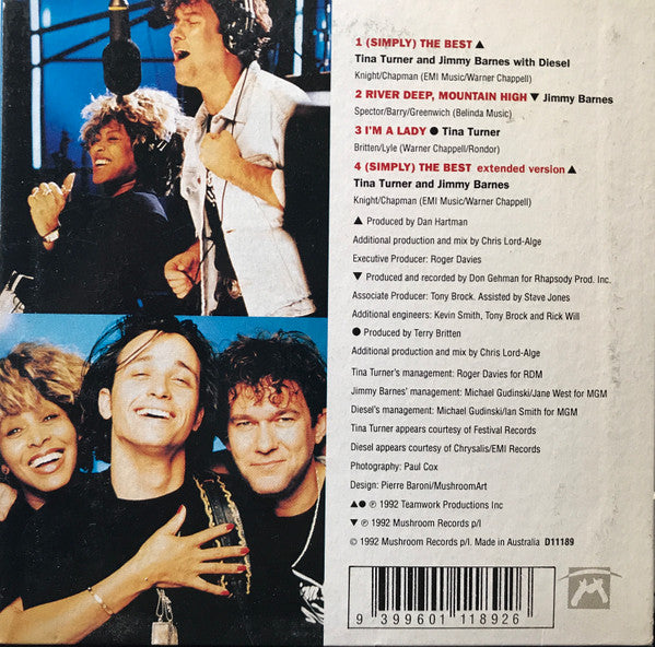 Tina Turner & Jimmy Barnes : Simply The Best (CD, Single)
