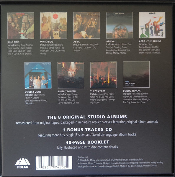 ABBA : The Albums (Box, Comp, RE + CD, Album, RE, RM + CD, Album, RE,)