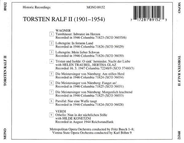 Torsten Ralf : Torsten Ralf II (CD, Comp, Mono)