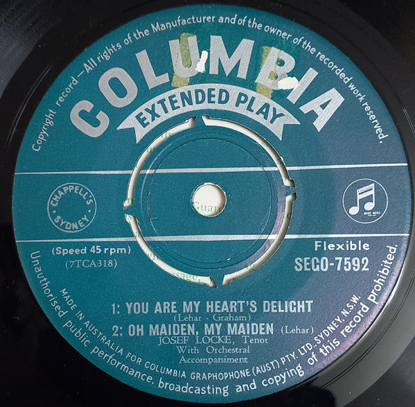 Josef Locke : You Are My Heart's Delight (7", EP, Mono)