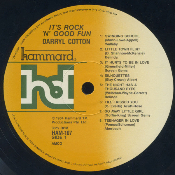 Darryl Cotton : It's Rock 'n' Good Fun (LP, Album)