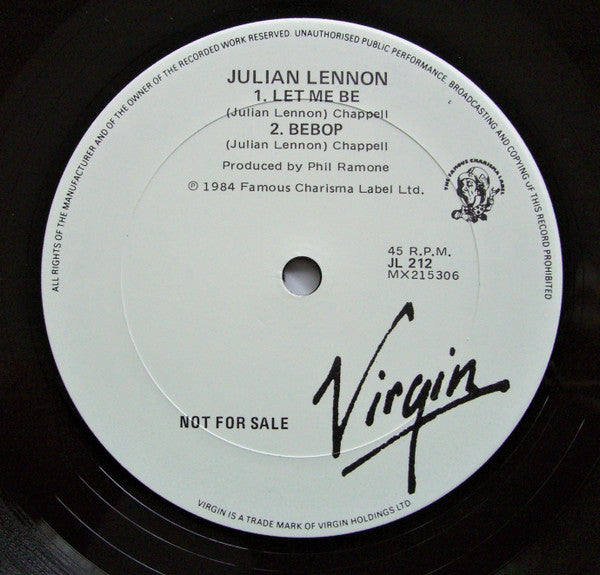 Julian Lennon : Valotte (12", Promo)