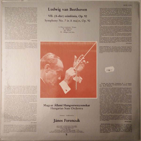 Beethoven* - Hungarian State Orchestra, János Ferencsik : Symphony №7 (LP, Album)