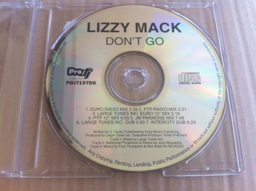 Lizzy Mack : Don't Go (CD, Maxi)