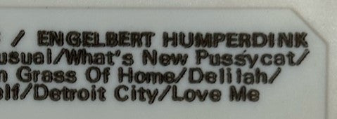 Tom Jones / Engelbert Humperdink* : Tom Jones/Engelbert Humperdink (Cass, Comp, Dol)