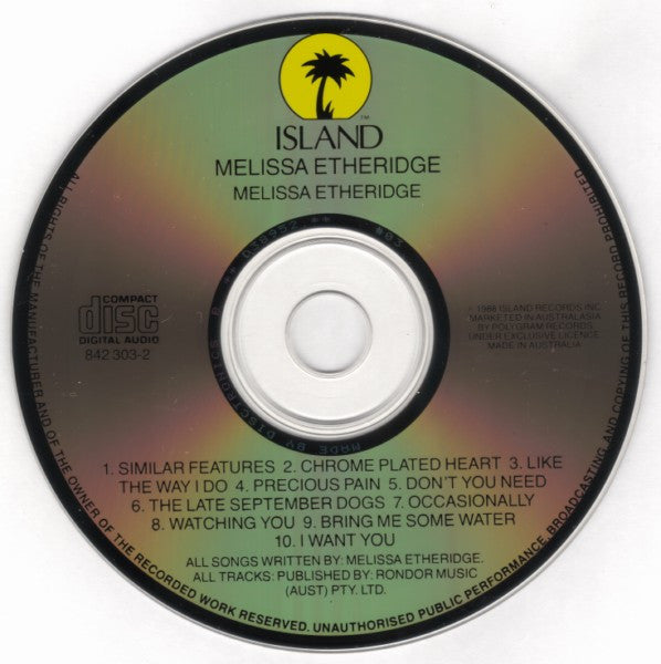 Melissa Etheridge : Melissa Etheridge (CD, Album, RE, Dis)