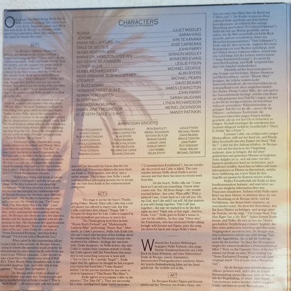 Kiri Te Kanawa / José Carreras / Sarah Vaughan / Mandy Patinkin : South Pacific (LP, Ltd, Gat)