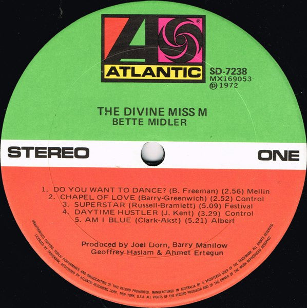 Bette Midler : The Divine Miss M (LP, Album)