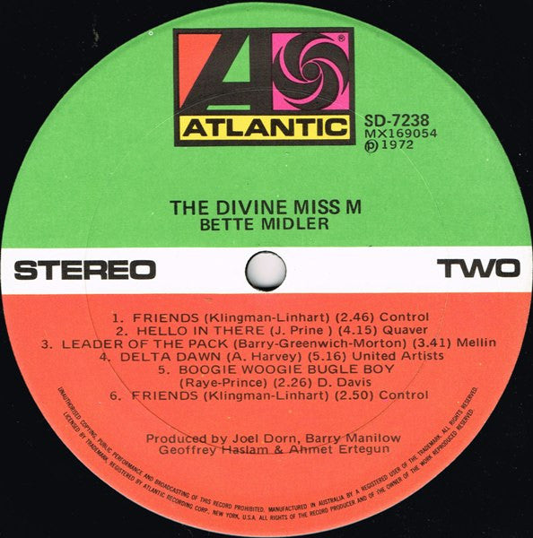 Bette Midler : The Divine Miss M (LP, Album)