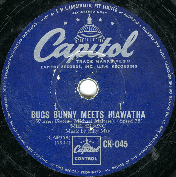 Mel Blanc : Bugs Bunny Meets Hiawatha (Shellac, 10")