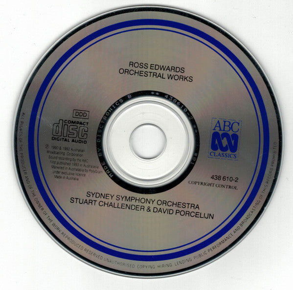Ross Edwards, Sydney Symphony Orchestra : Maninyas • Symphony Da Pacem Domine • Yarrageh (CD, Album)