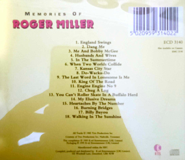 Roger Miller : Memories Of Roger Miller (CD, Comp)