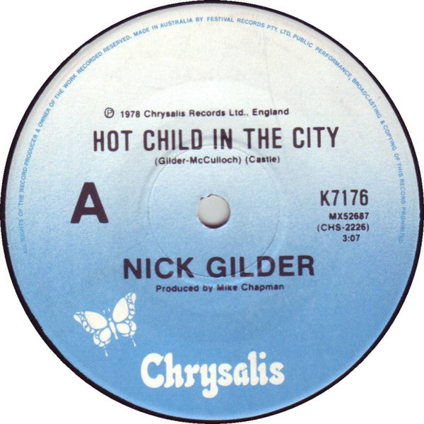 Nick Gilder : Hot Child In The City (7", Single)