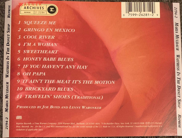 Maria Muldaur : Waitress In The Donut Shop (CD, Album, RE)