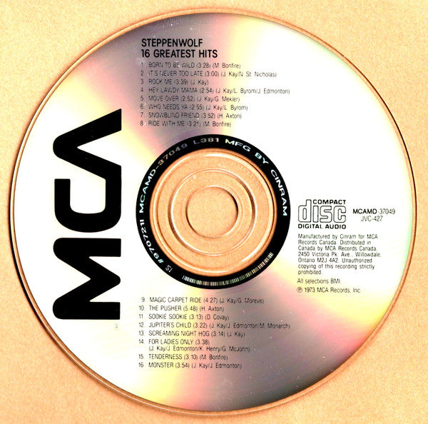 Steppenwolf : 16 Greatest Hits (CD, Comp, RE)