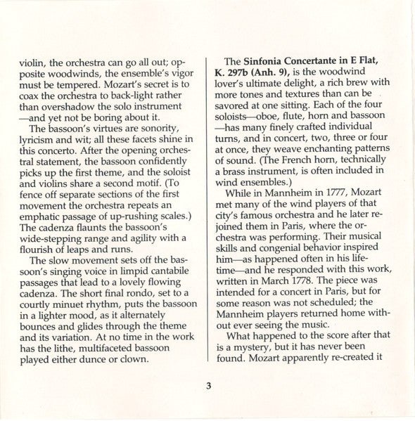 Wolfgang Amadeus Mozart : The Mozart Collection - Bassoon, Oboe Concertos (CD, Album)