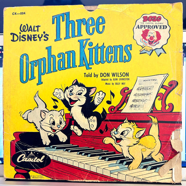 Don Wilson (4) / Billy May : Walt Disney's Three Orphan Kittens (Shellac, 10")