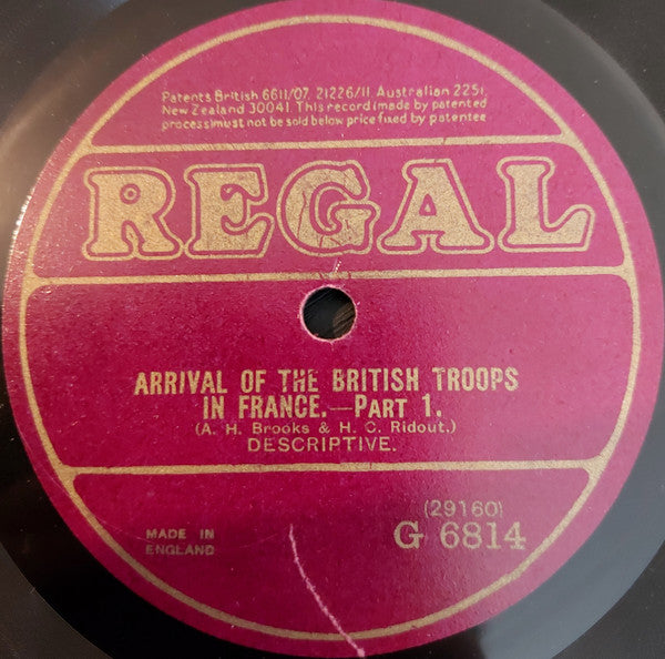 Unknown Artist : Arrival Of The British Troops In France (Shellac, 10")
