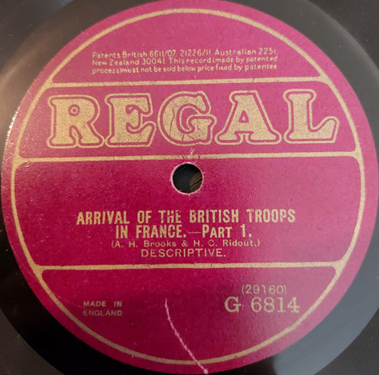 Unknown Artist : Arrival Of The British Troops In France (Shellac, 10")