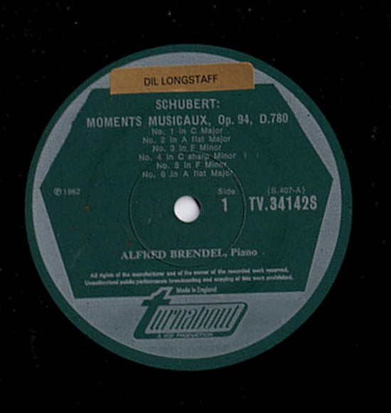 Schubert*, Alfred Brendel : Moments Musicaux Op. 94 / Three Pieces Op. Posth. (LP, Album)