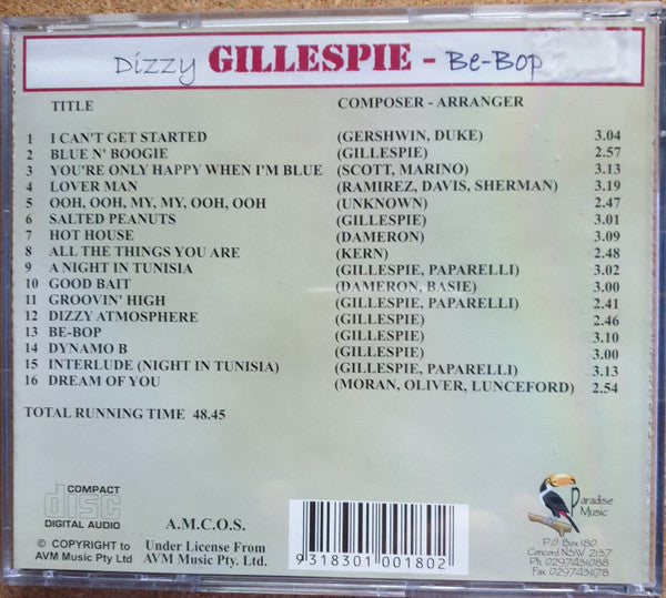 Dizzy Gillespie : Be-Bop (CD, Album)