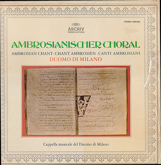 Cappella Musicale Del Duomo Di Milano : Ambrosianischer Choral (LP, Gat)