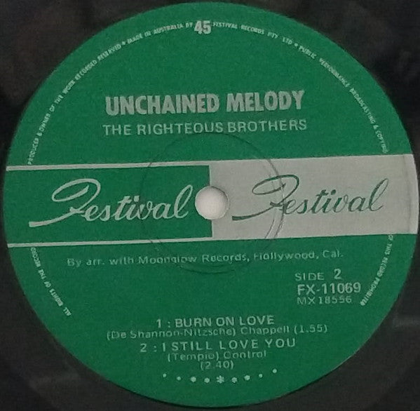 The Righteous Brothers : Unchained Melody  (7", EP)