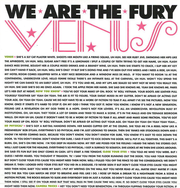 We Are The Fury : Venus (CD, Album)