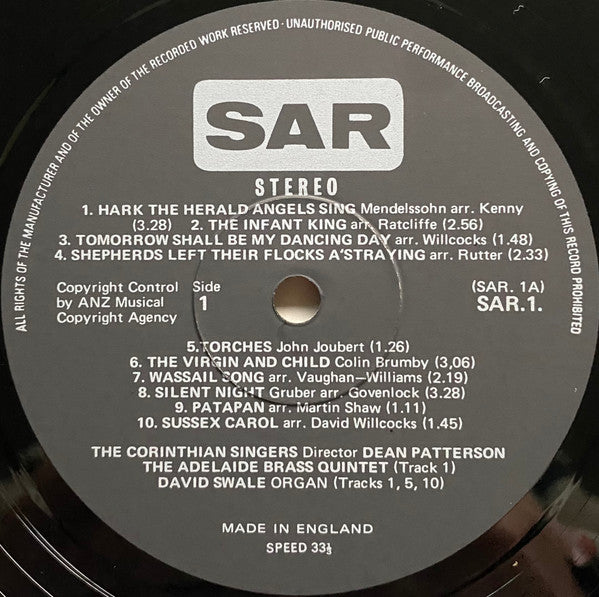 The Corinthian Singers* Directed By Dean Patterson, The Adelaide Brass Quintet, David Swale : The Corinthians At Christmas (LP, Album)