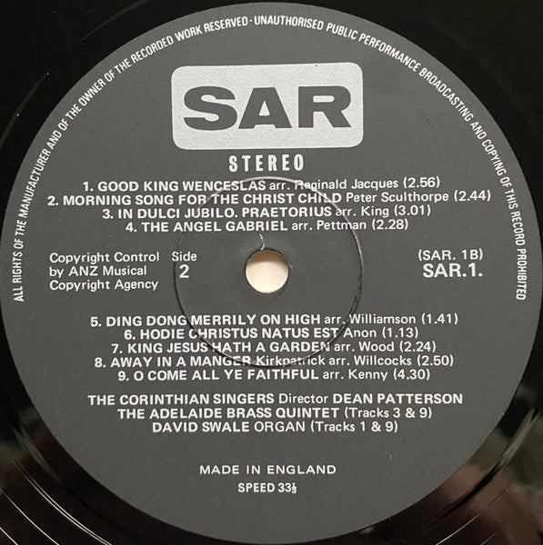 The Corinthian Singers* Directed By Dean Patterson, The Adelaide Brass Quintet, David Swale : The Corinthians At Christmas (LP, Album)