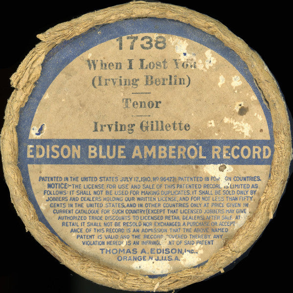 Irving Gillette : When I Lost You (Cyl, 4min)