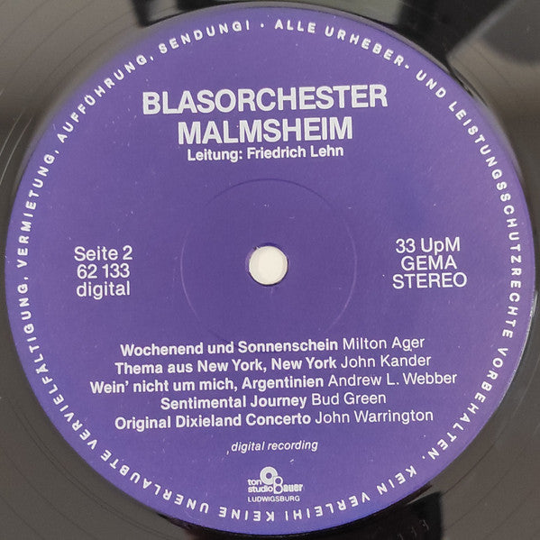 Blasorchester Malmsheim : Leitung: Friedrich Lehn (LP, Comp)