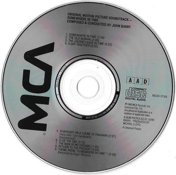 John Barry : Somewhere In Time (Original Motion Picture Soundtrack) (CD, Album, RE)