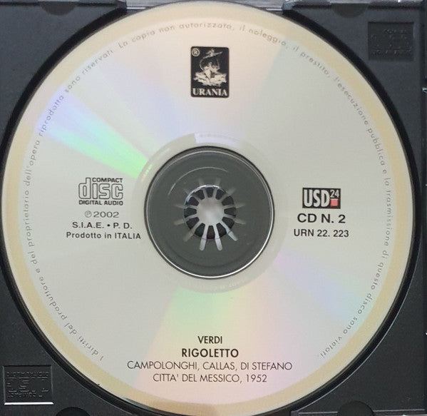 Verdi*, Maria Callas, Giuseppe di Stefano, Campolonghi*, Ruffino*, Umberto Mugnai, Palacios de Bellas Artes, México* : Rigoletto (2xCD, Album, Mono, RE, RM)