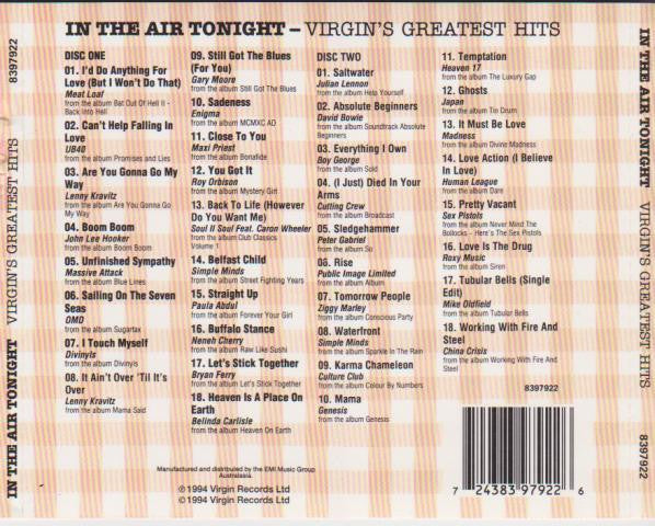 Various : In The Air Tonight - Virgin's Greatest Hits (2xCD, Comp)