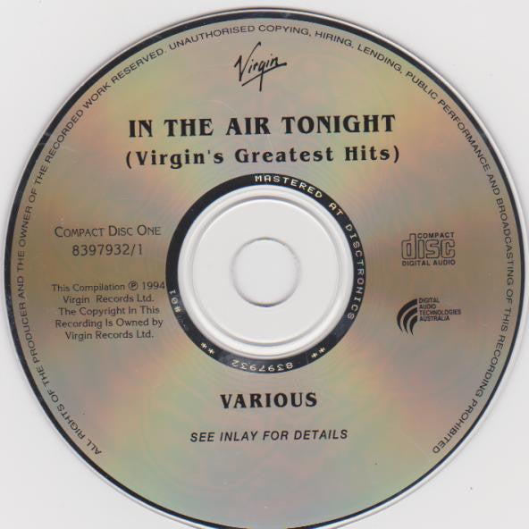 Various : In The Air Tonight - Virgin's Greatest Hits (2xCD, Comp)