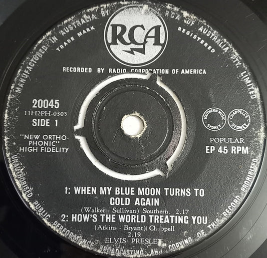 Elvis Presley : I'm Counting On You (7", EP, Rad)