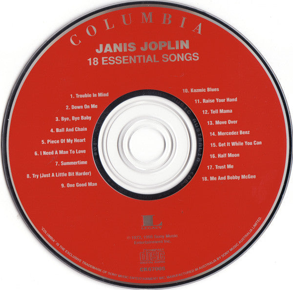 Janis Joplin : 18 Essential Songs / 12 Bonus Tracks (CD, Comp, RE + CD, Comp + Ltd)
