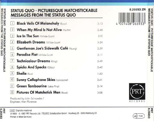 Status Quo : Picturesque Matchstickable Messages From The Status Quo (CD, Album, RE)