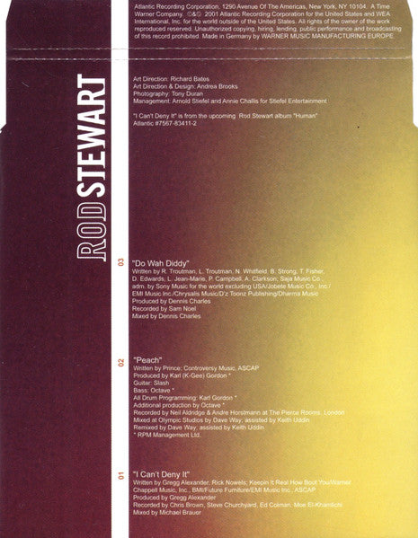 Rod Stewart : I Can't Deny It (CD, Single)